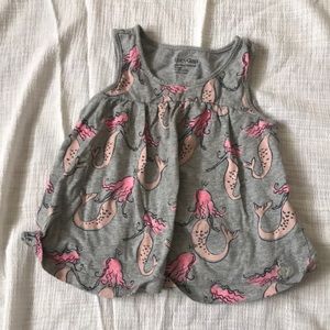 Gap 18-24M mermaid tank top, Heather grey and pink